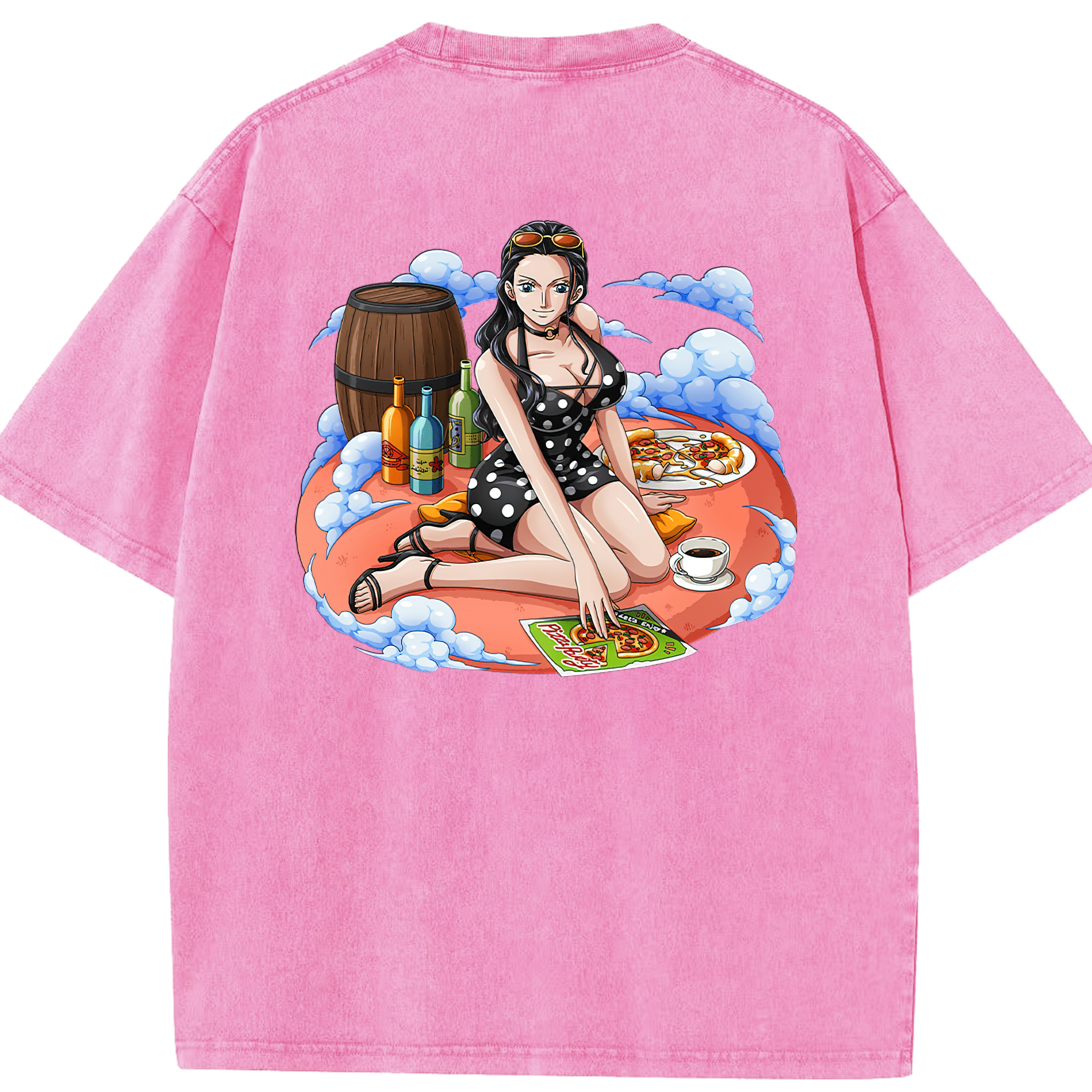 ワンピース ニコ・ロビン ONE PIECE Nico Robin 綿100% ヴィンテージ風 半袖Tシャツ（背面プリント）